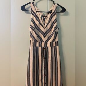 Navy Blue and White Stripe Summer Dress